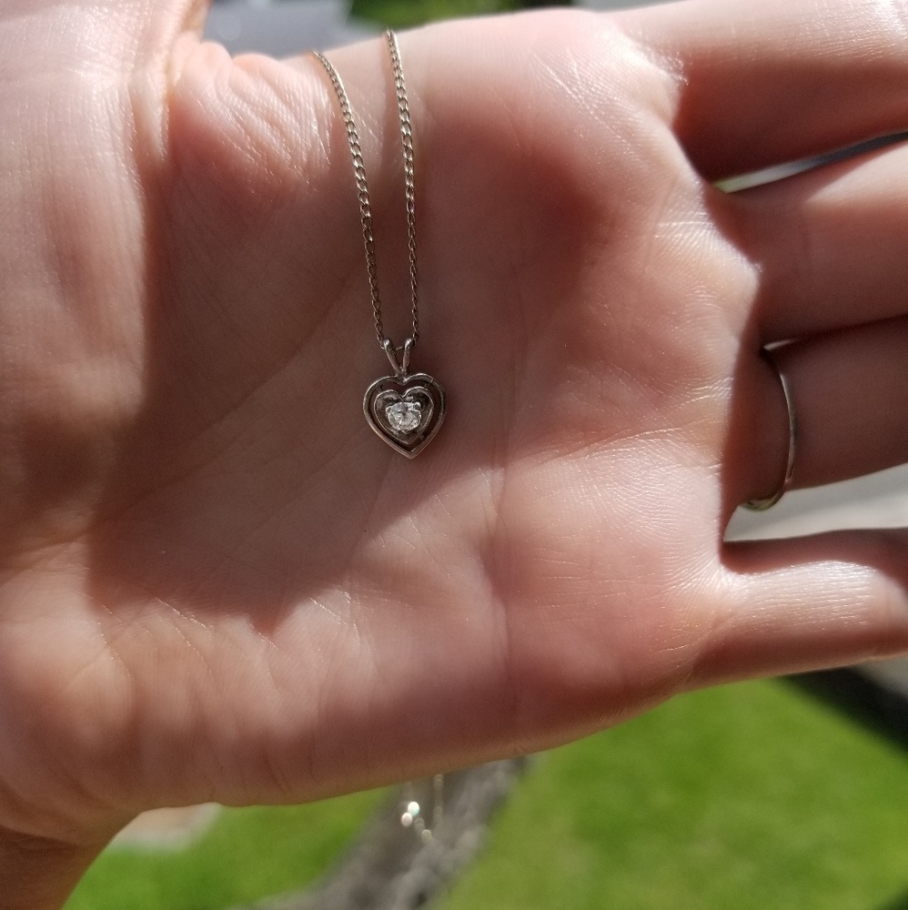 14k Old Mine Cut Antique Diamond Heart Pendant
